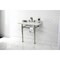 Kingston Brass 36 Carrara Marble Console Sink with Stainless Steel Legs, Marble WhitePolished Nickel LMS36MSQ6 - alternate 2
